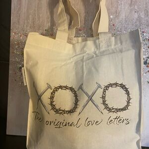XOXO Cream Canvas Tote Bag